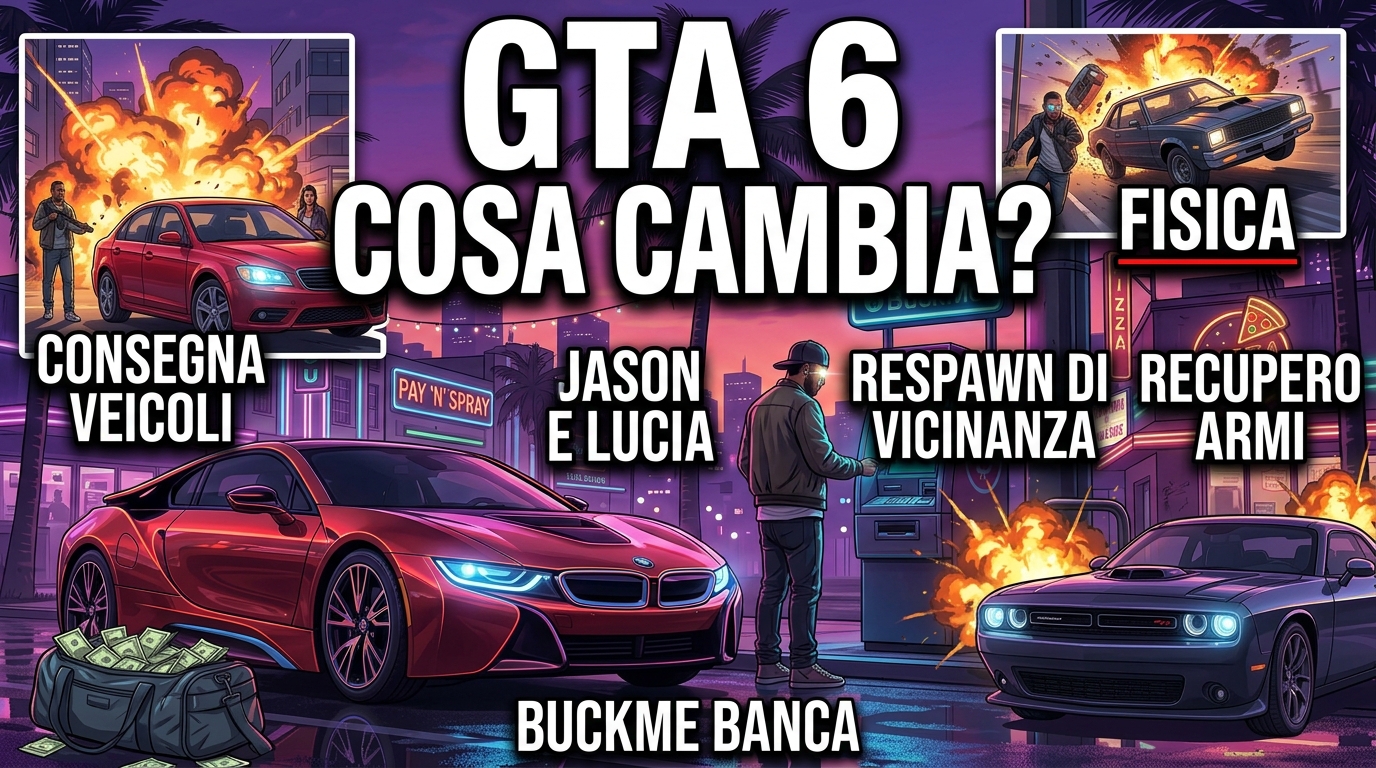 GTA 6: nuovi dettagli su respawn, veicoli, denaro e armi