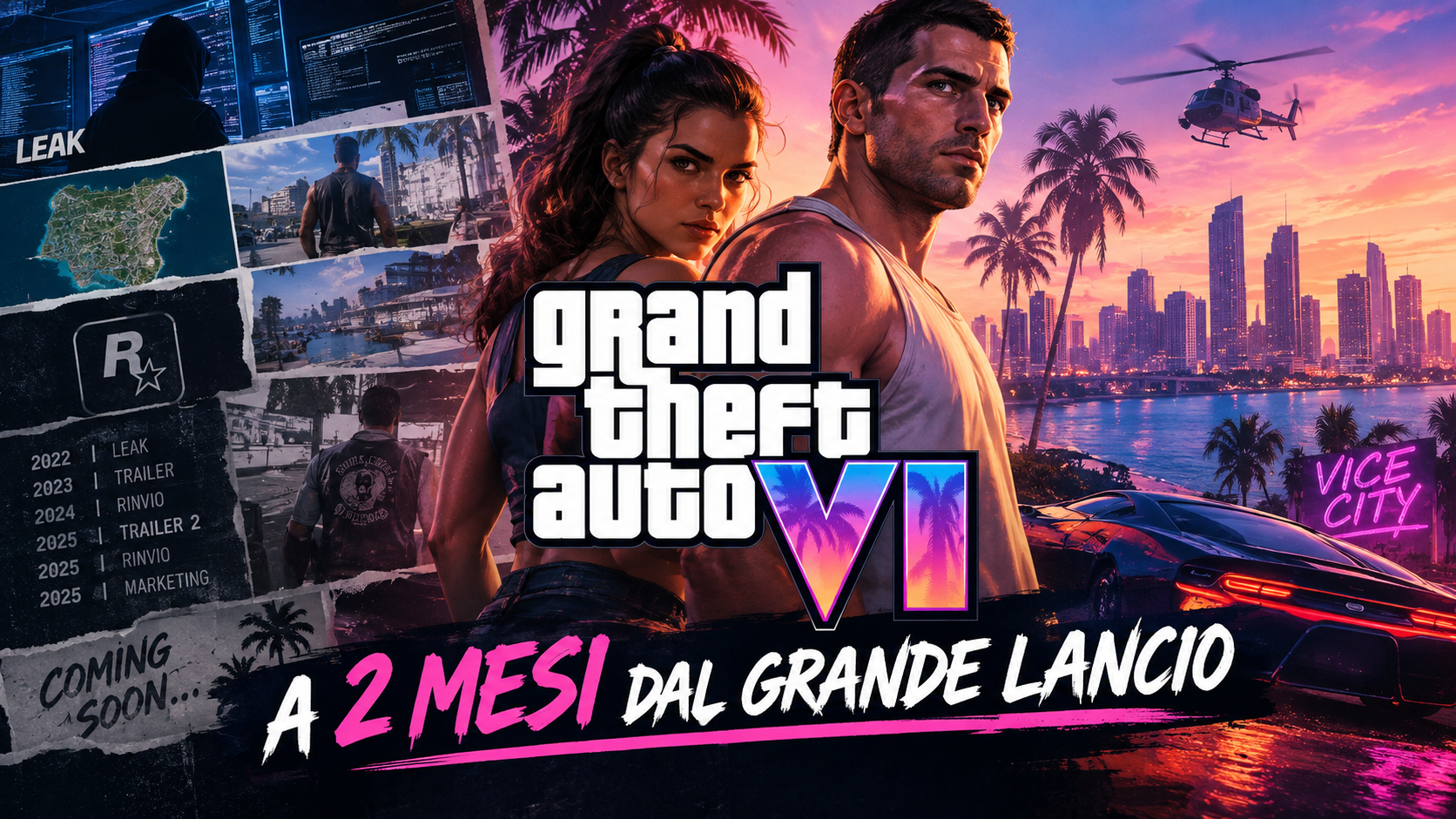 GTA 6 a 2 mesi dal lancio: storia, leak e cosa aspettarsi