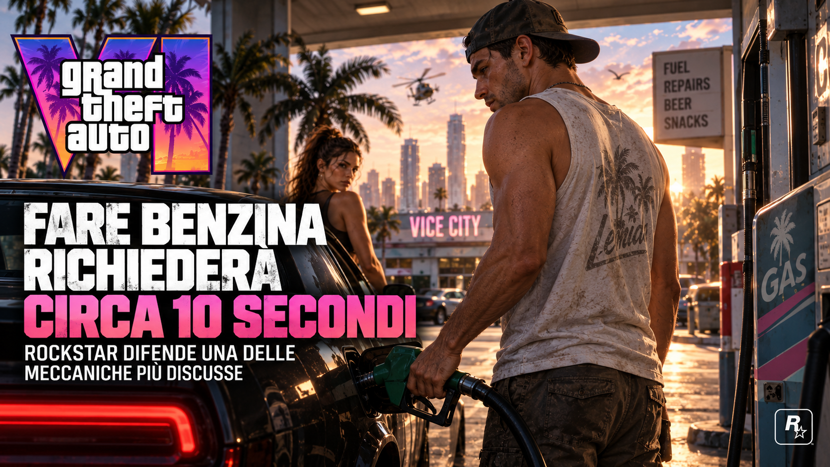 GTA 6, fare benzina richiederà circa 10 secondi: Rockstar difende una delle meccaniche più discusse