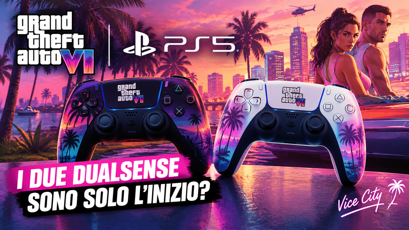 GTA VI, ecco i due DualSense a tema Vice City: uscita, prezzo e reazioni dei fan (1)