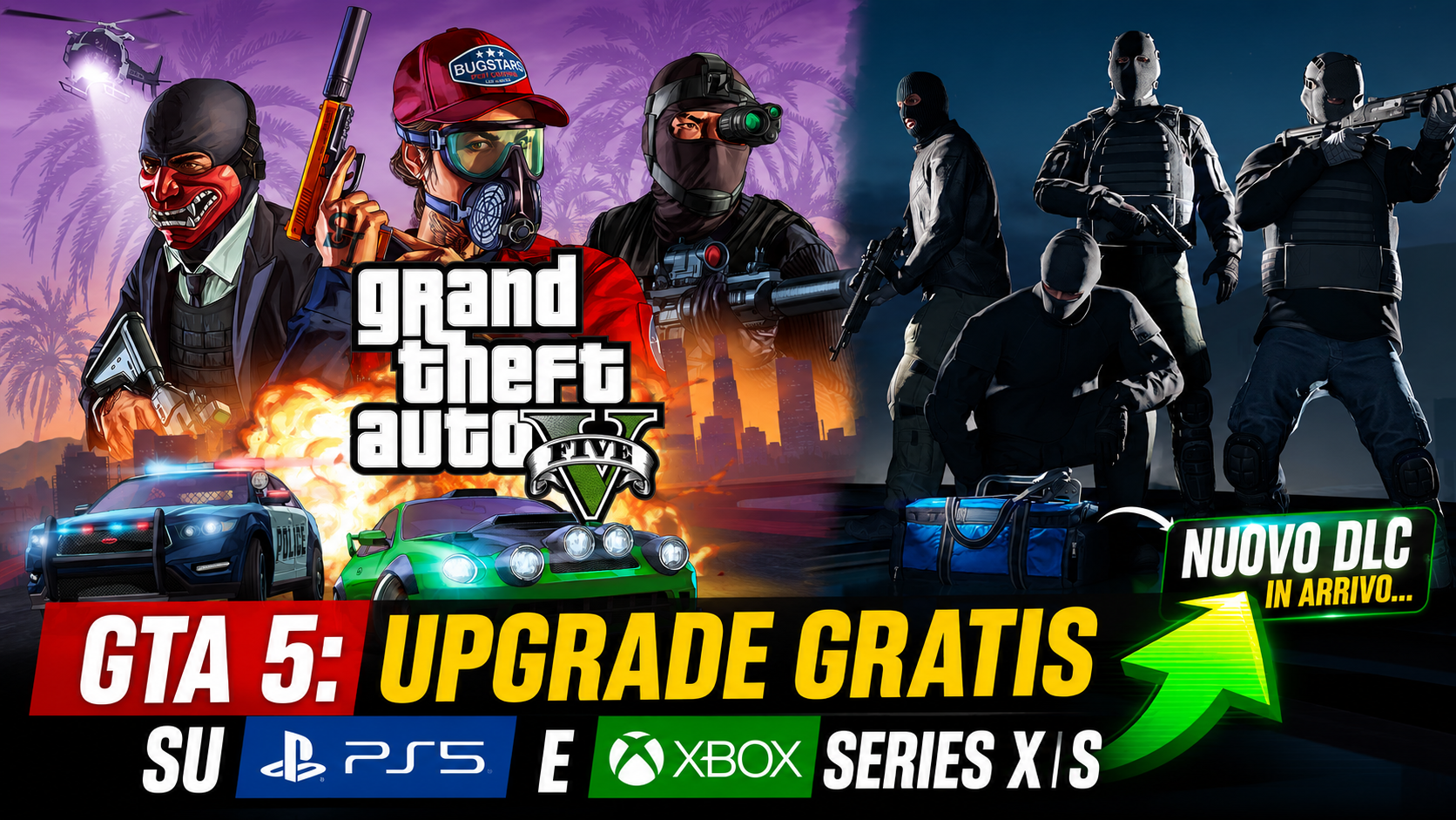 GTA 5: upgrade gratis su PS5 e Xbox Series X|S prima dell'arrivo del nuovo DLC