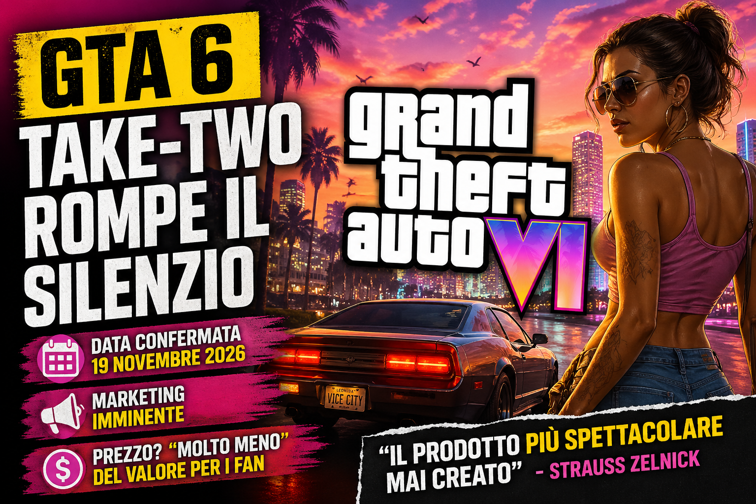 GTA 6 Notizie sul Prezzo In Arrivo a Breve - Parla Il CEO di Take Two Interactive