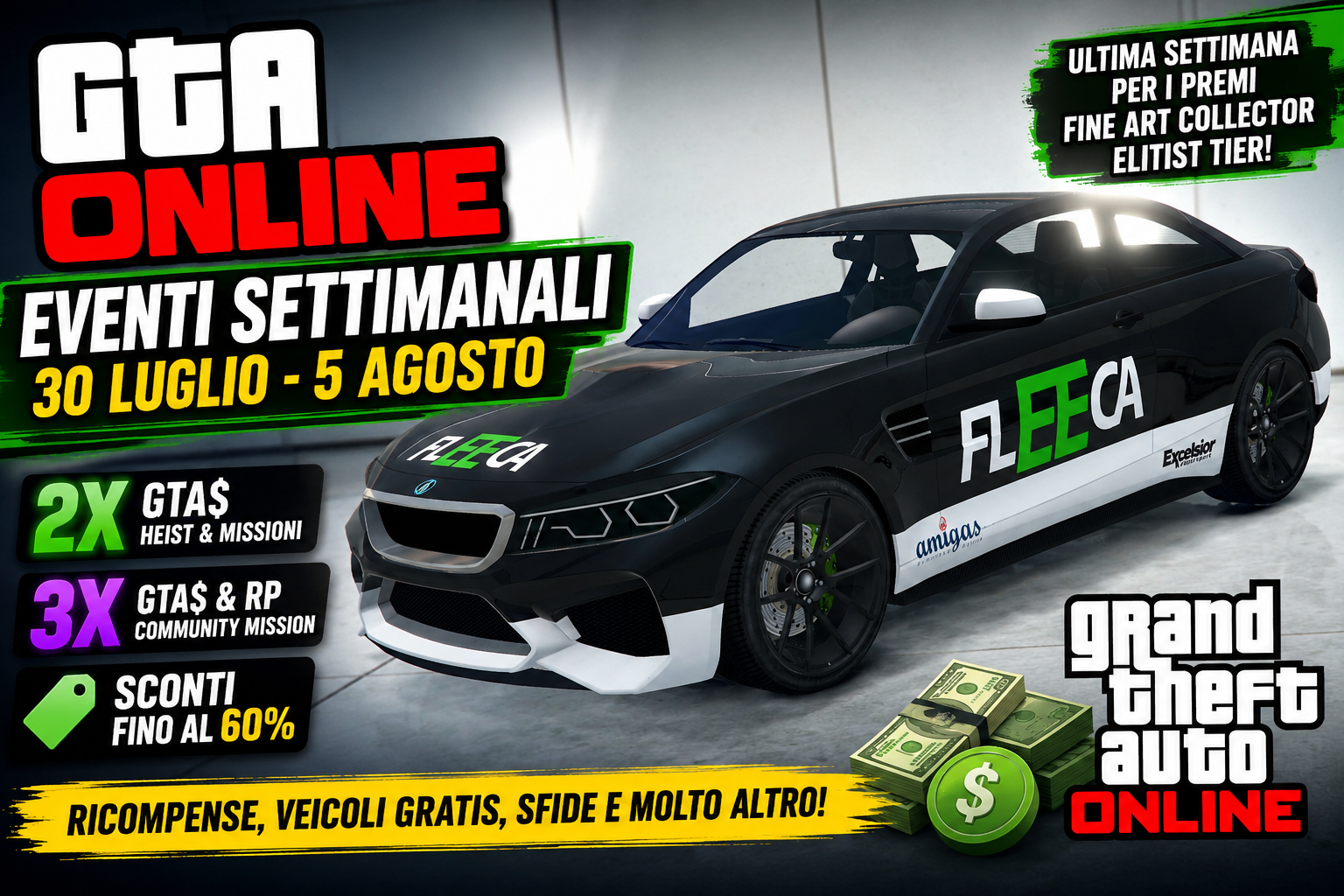 GTA Online: eventi settimanali dal 30 luglio al 5 agosto con bonus, sconti e ricompense