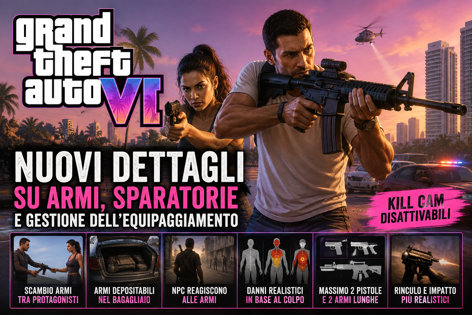 GTA 6: nuovi dettagli su armi, sparatorie e gestione dell’equipaggiamento