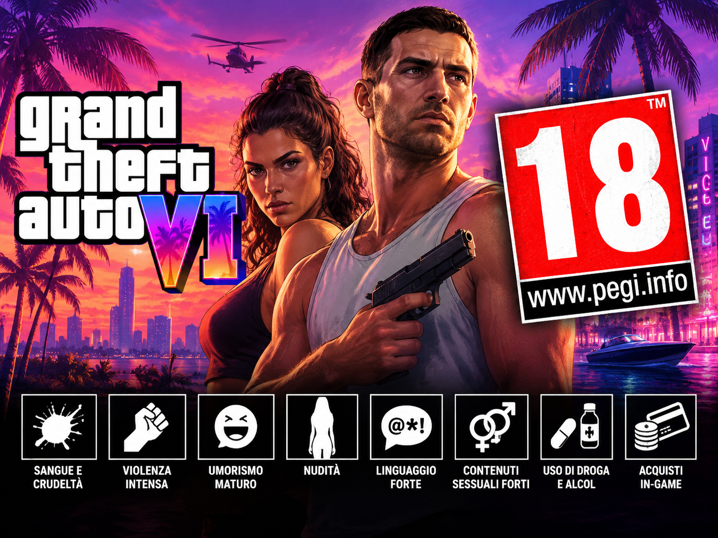 GTA 6 è classificato PEGI 18 sul PlayStation Store italiano: tutti i contenuti